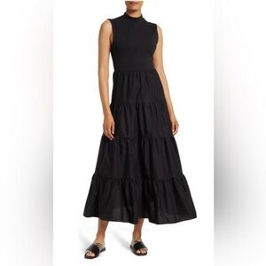 Love by Design Leslie Mock Neck Sleeveless Tiered Maxi Dress Plus Size 0X boho